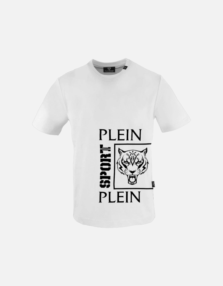 Plein Sport Square Branded Logo White T Shirt