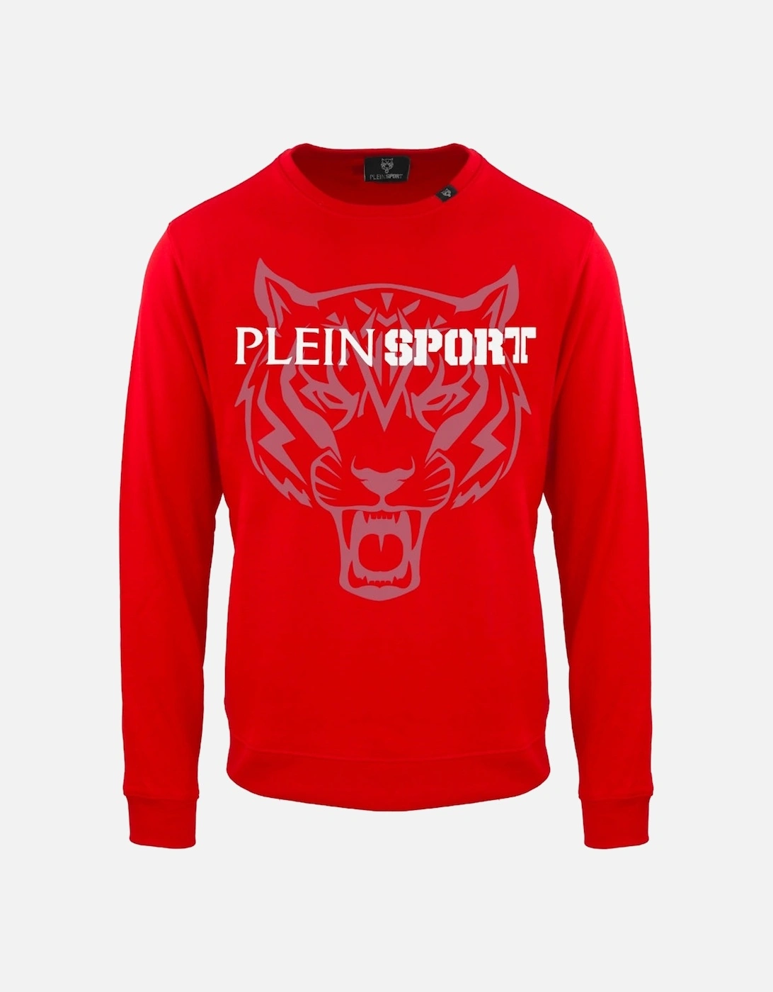 Plein Sport Large Branded Logo Tiger Red Jumper, 3 of 2