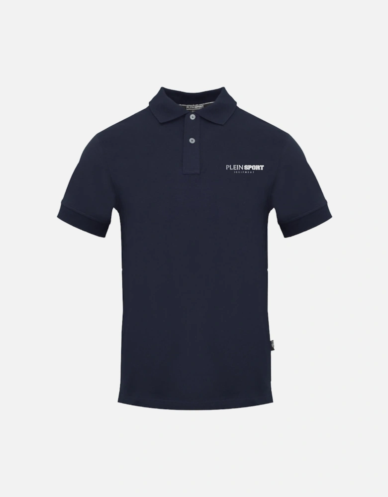 Plein Sport Equipment Logo Navy Blue Polo Shirt