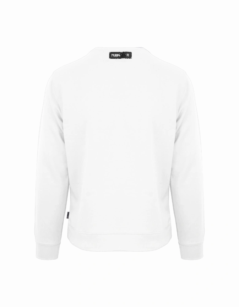 Plein Sport Large Branded Logo Tiger White Jumper