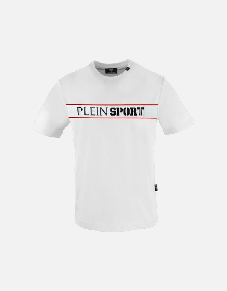 Plein Sport Panel Logo White T Shirt