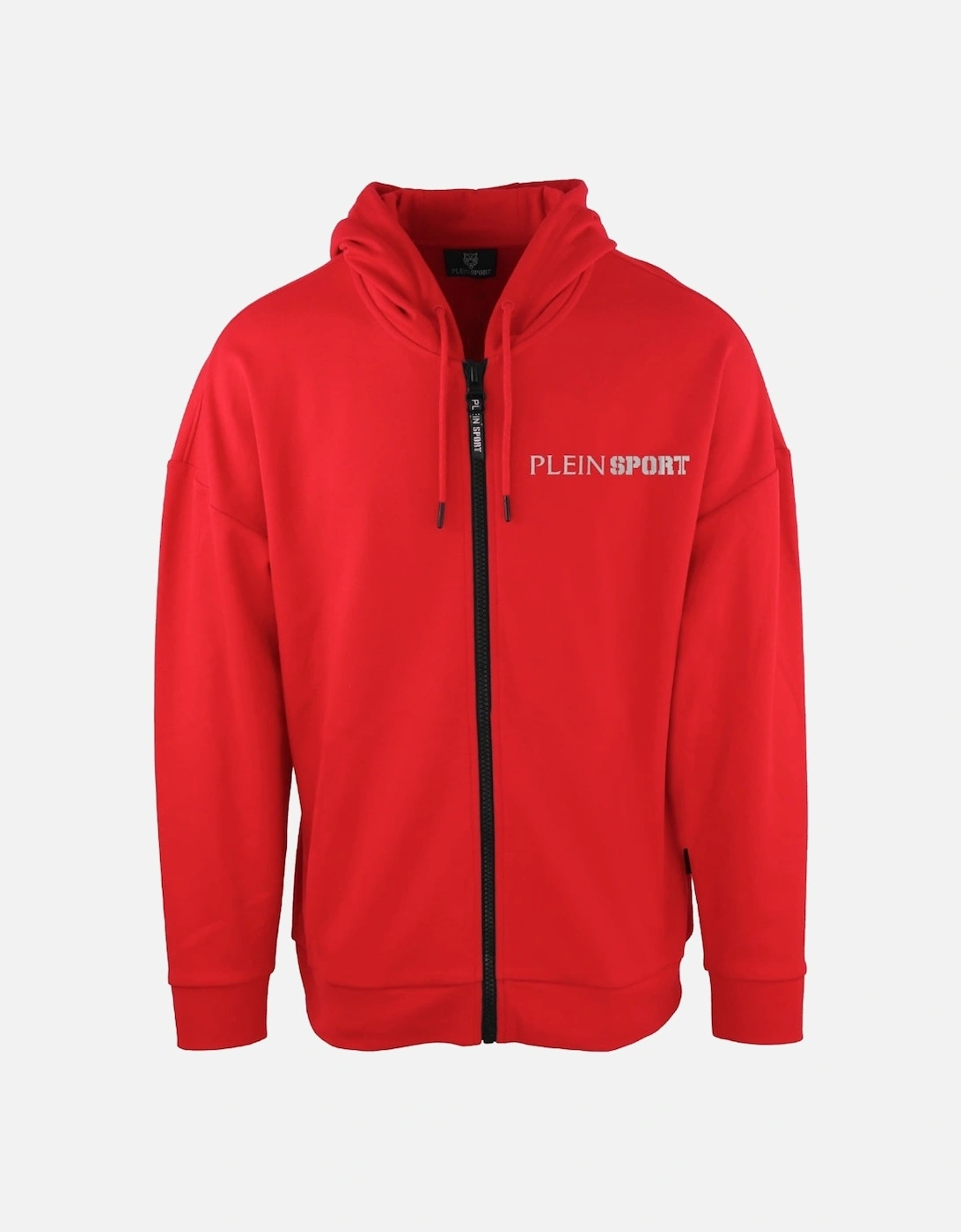 Plein Sport Logo On Back Zip Up Red Hoodie, 3 of 2