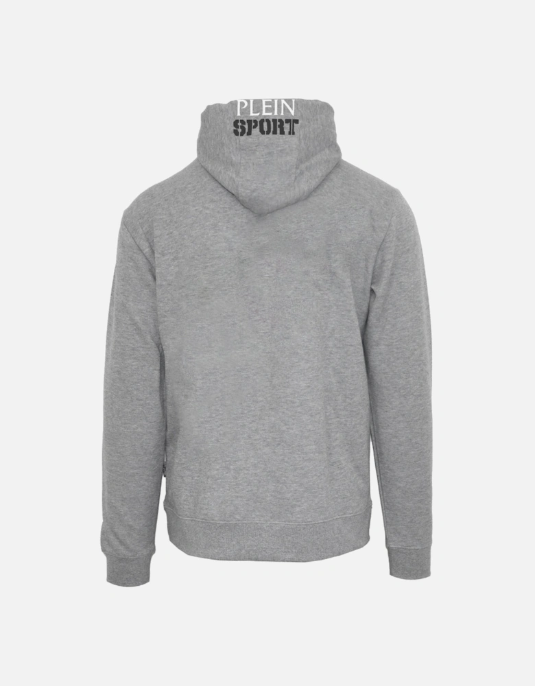 Plein Sport Patch Logo Taped Hood Grey Hoodie