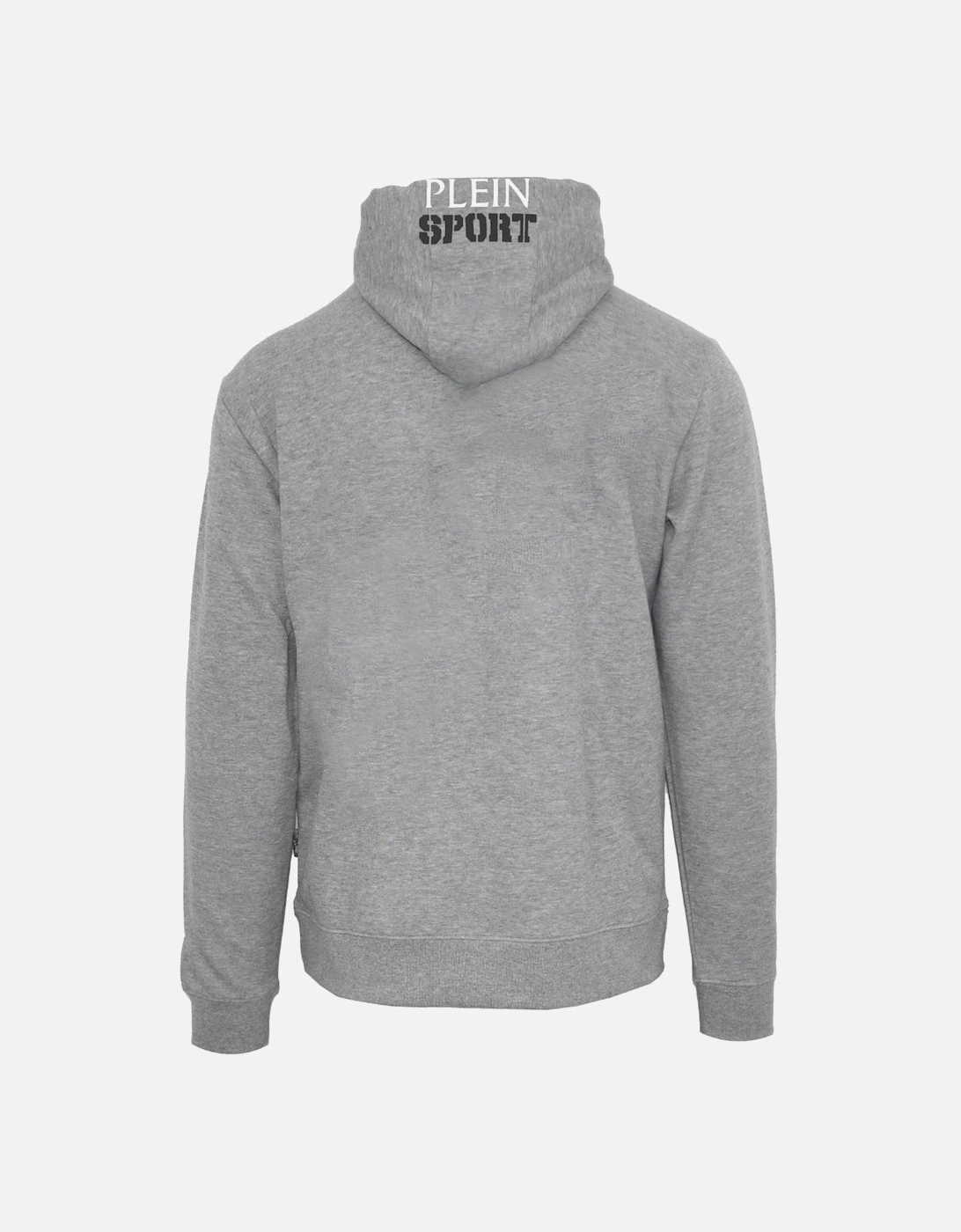 Plein Sport Patch Logo Taped Hood Grey Hoodie