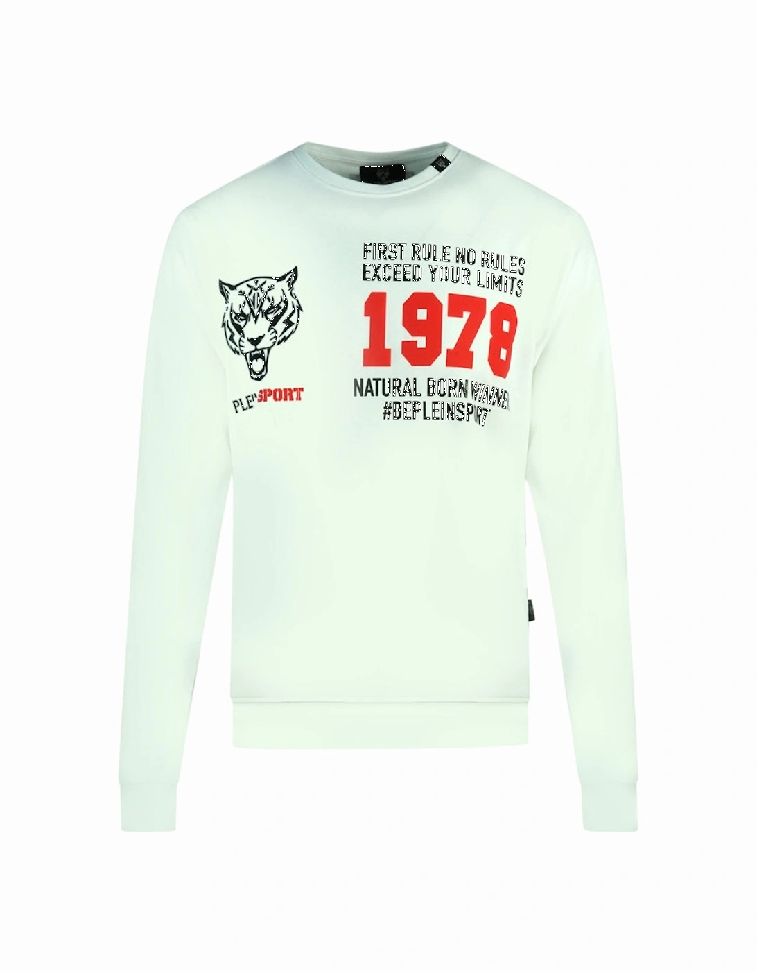 Plein Sport Black Natural Born Winner Logo White Jumper, 3 of 2