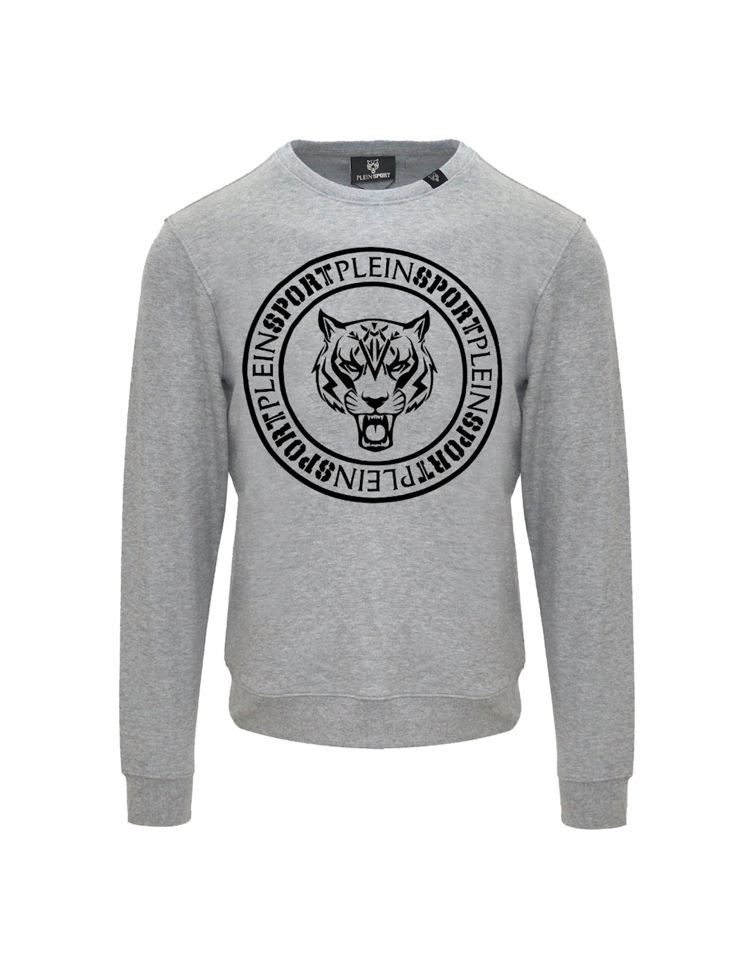 Men's Plein Sport Large Circle Logo Grey Jumper - Size: 40/Regular