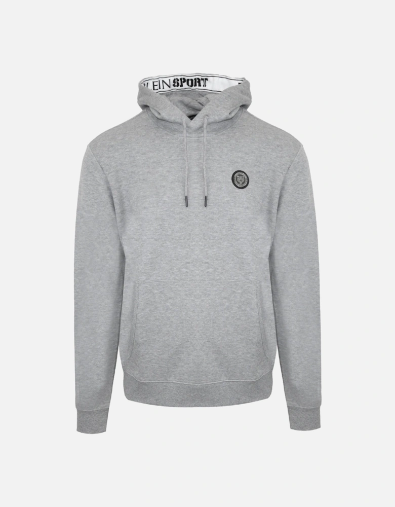 Plein Sport Large Scratch Logo Taped Hood Grey Hoodie