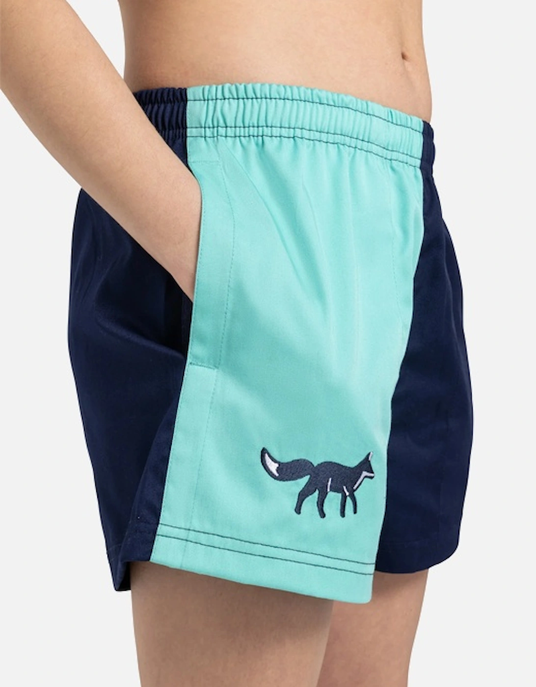 Unisex Harlequin Shorts Mint & Navy