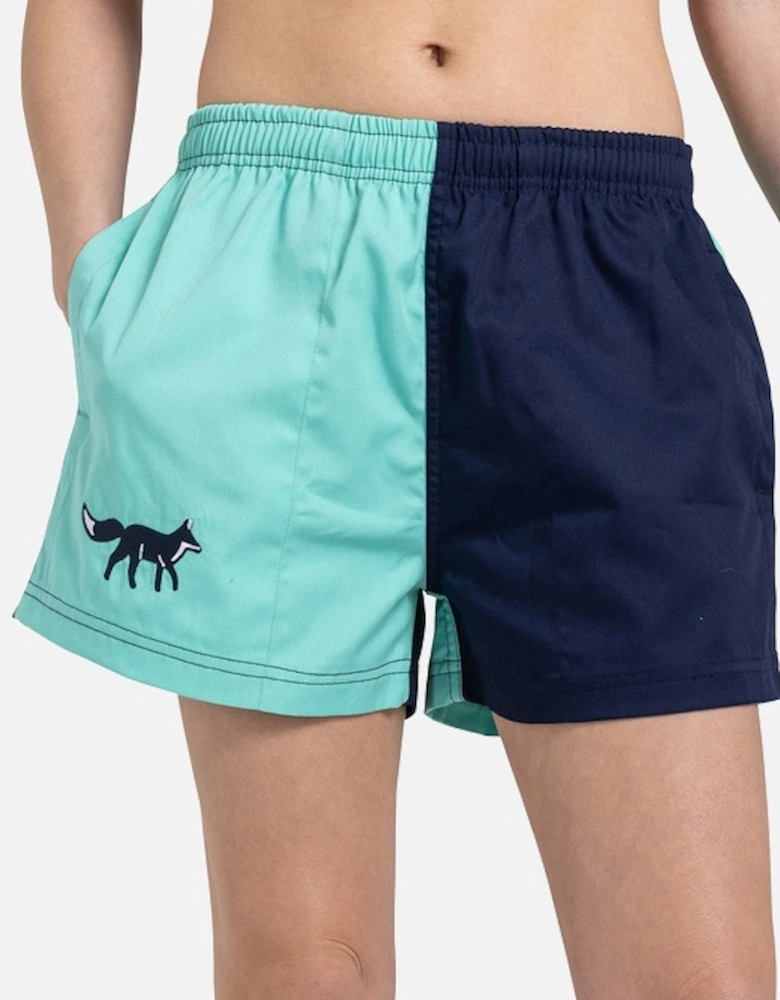 Unisex Harlequin Shorts Mint & Navy