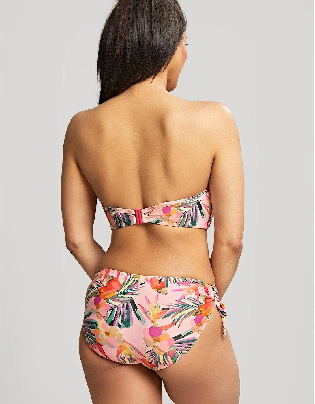 Paradise Padded Twist Bandeau Bikini Top - Pink Tropical