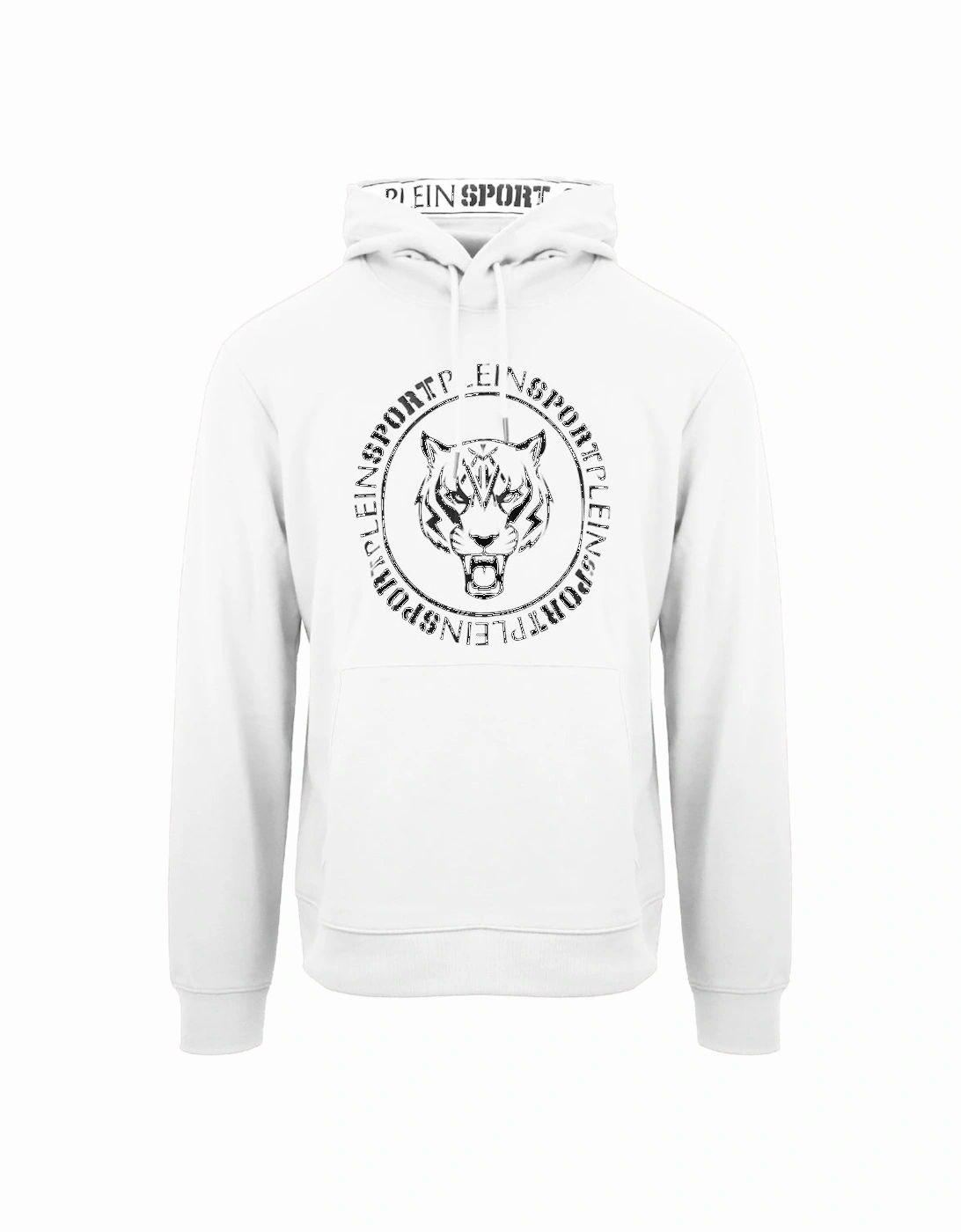 Plein Sport Circle Logo Taped Hood White Hoodie, 3 of 2