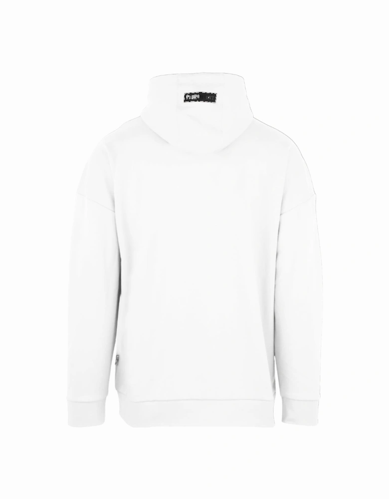 Plein Sport Circle Logo Taped Hood White Hoodie