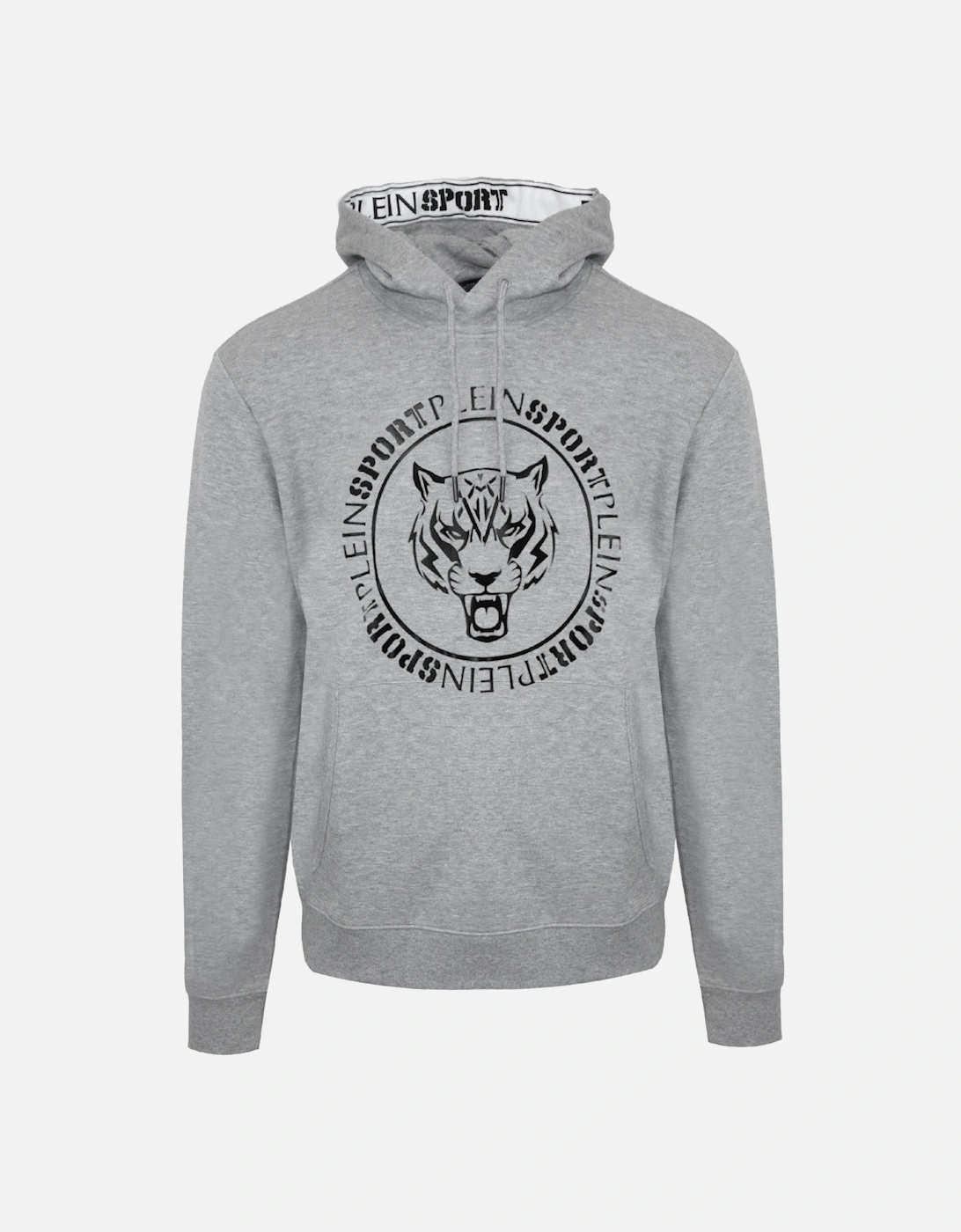 Plein Sport Circle Logo Taped Hood Grey Hoodie, 3 of 2