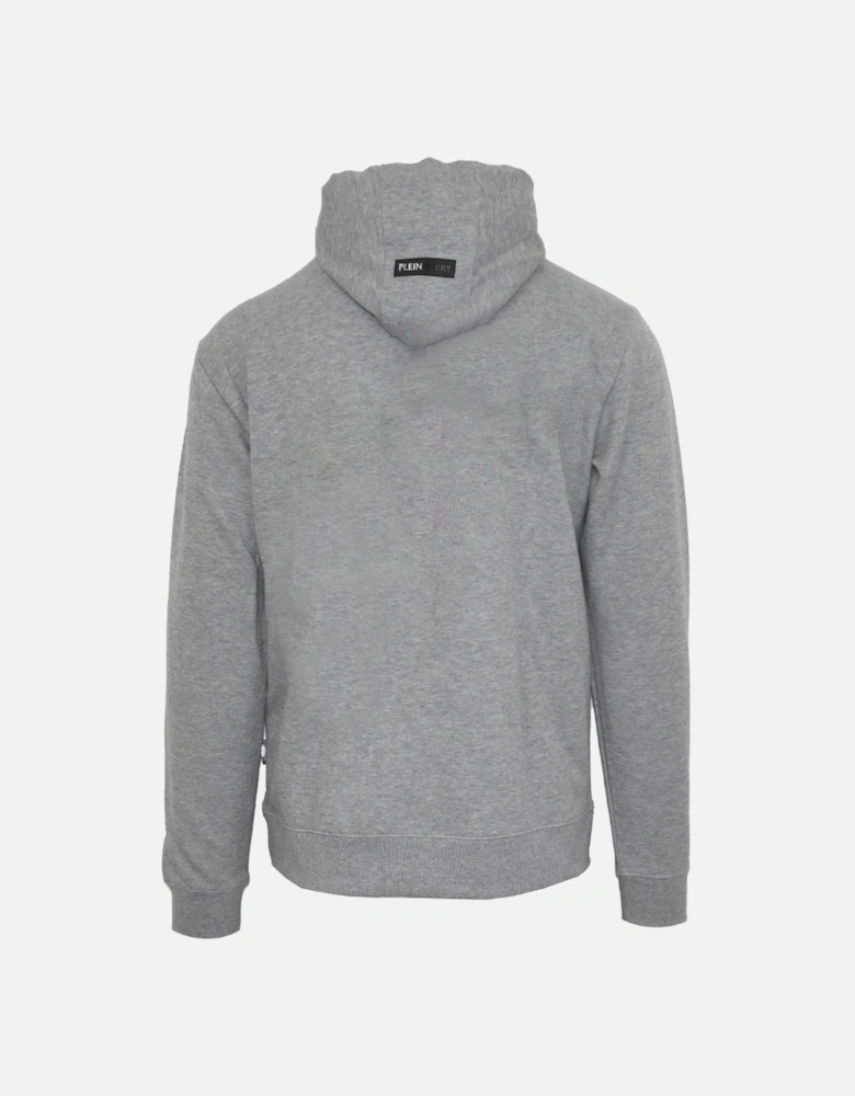 Plein Sport Circle Logo Taped Hood Grey Hoodie