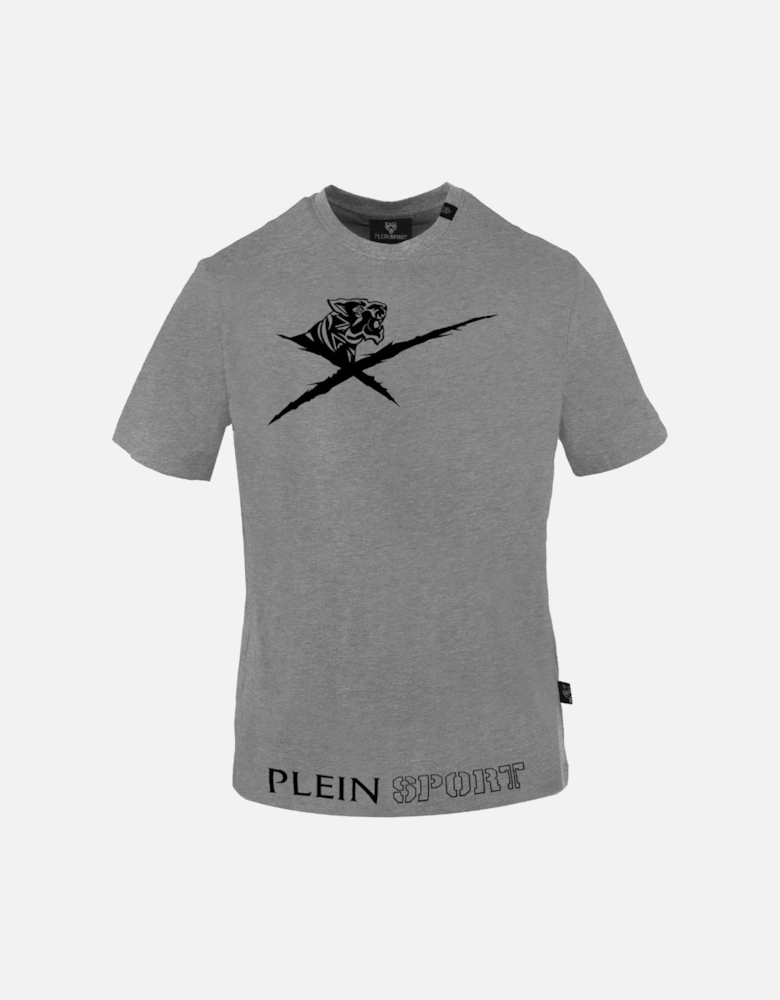 Plein Sport Large Striking Logo Grey T Shirt