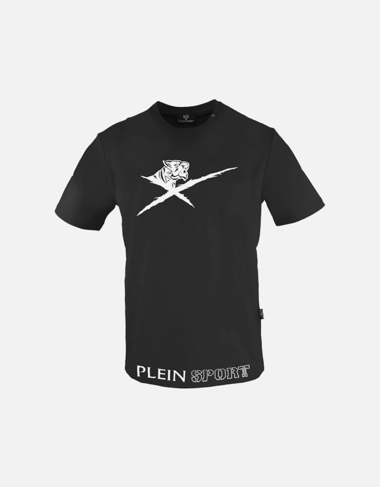 Plein Sport Large Striking Logo Black T Shirt