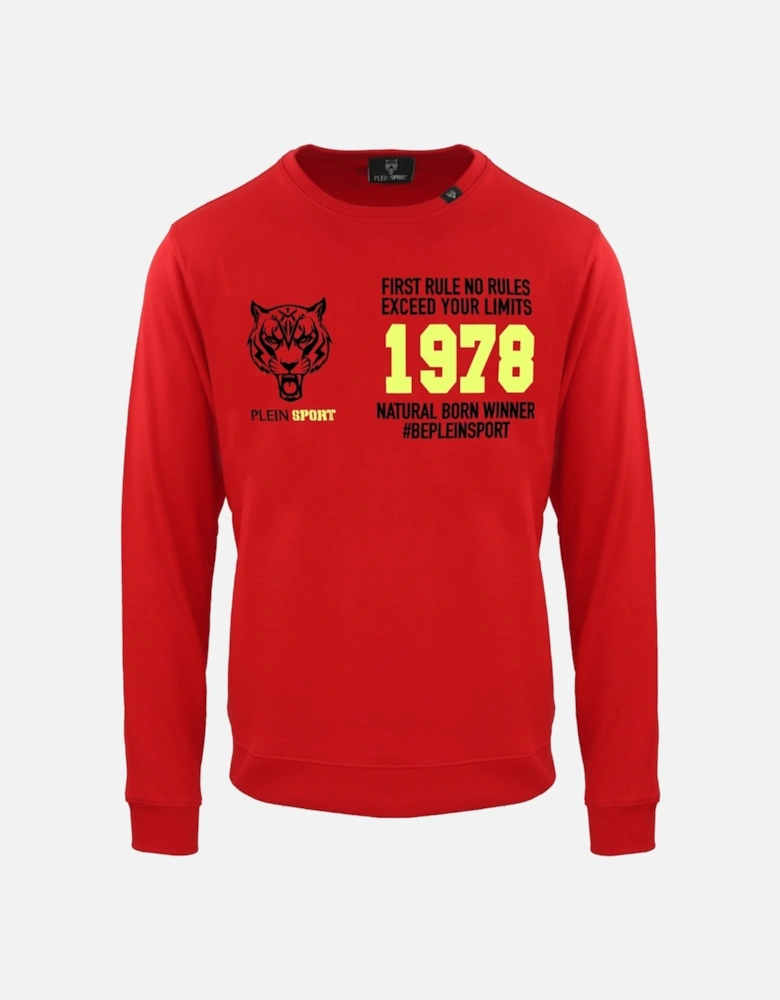 Plein Sport Natural Born Winner Logo Red Jumper