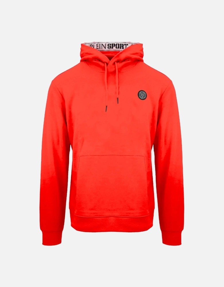 Plein Sport Large Scratch Logo Taped Hood Red Hoodie