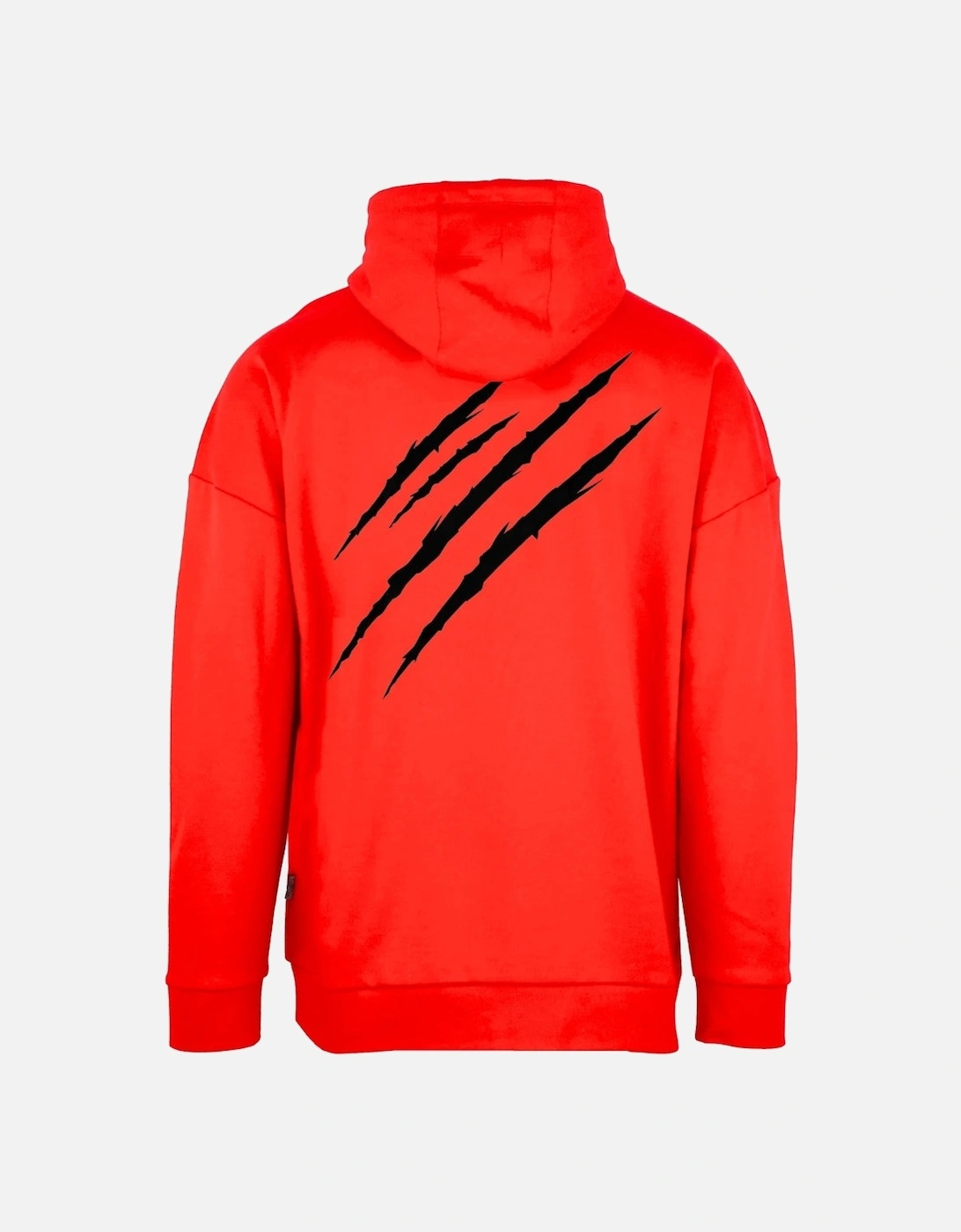 Plein Sport Large Scratch Logo Taped Hood Red Hoodie