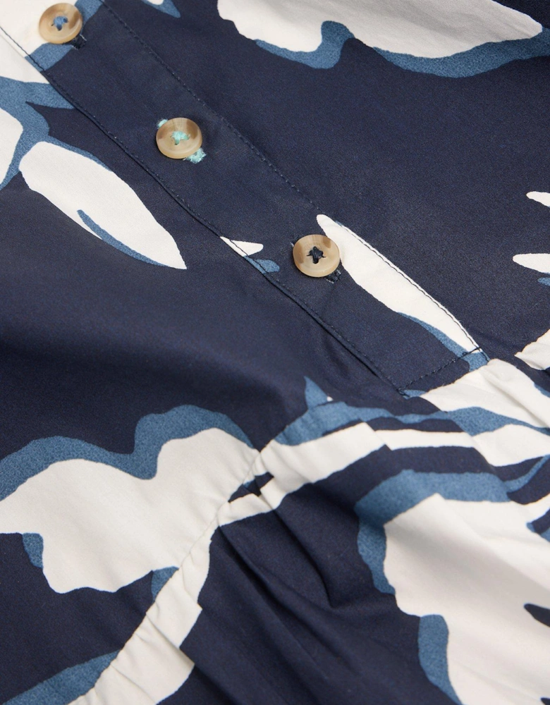 Petite Mayra Tiered Shirt Dress - Navy