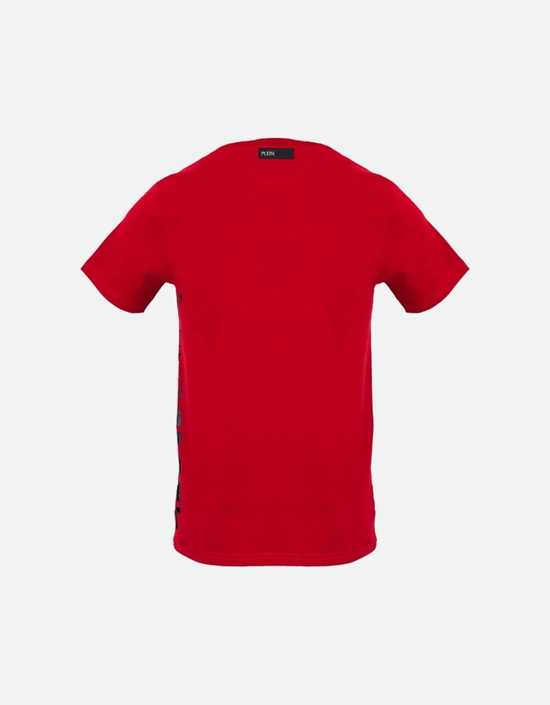 Plein Sport Bold Side Logo Red T Shirt