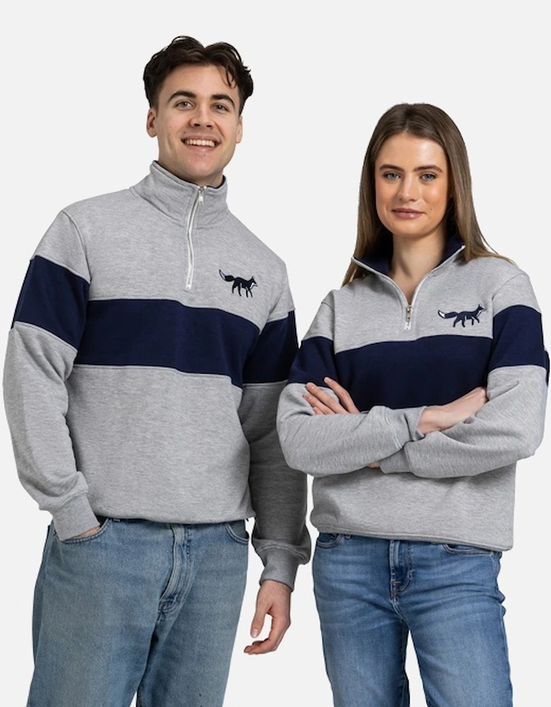 Burford Quarter Zip Grey/Navy, 8 of 7