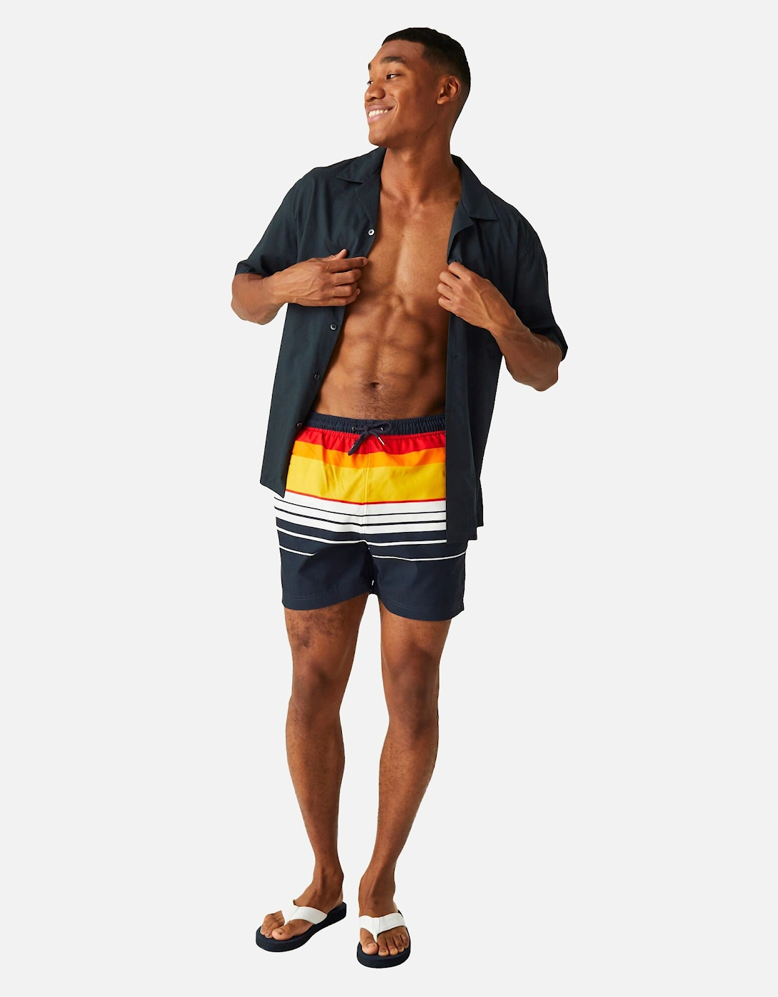 Mens Loras Striped Swim Shorts