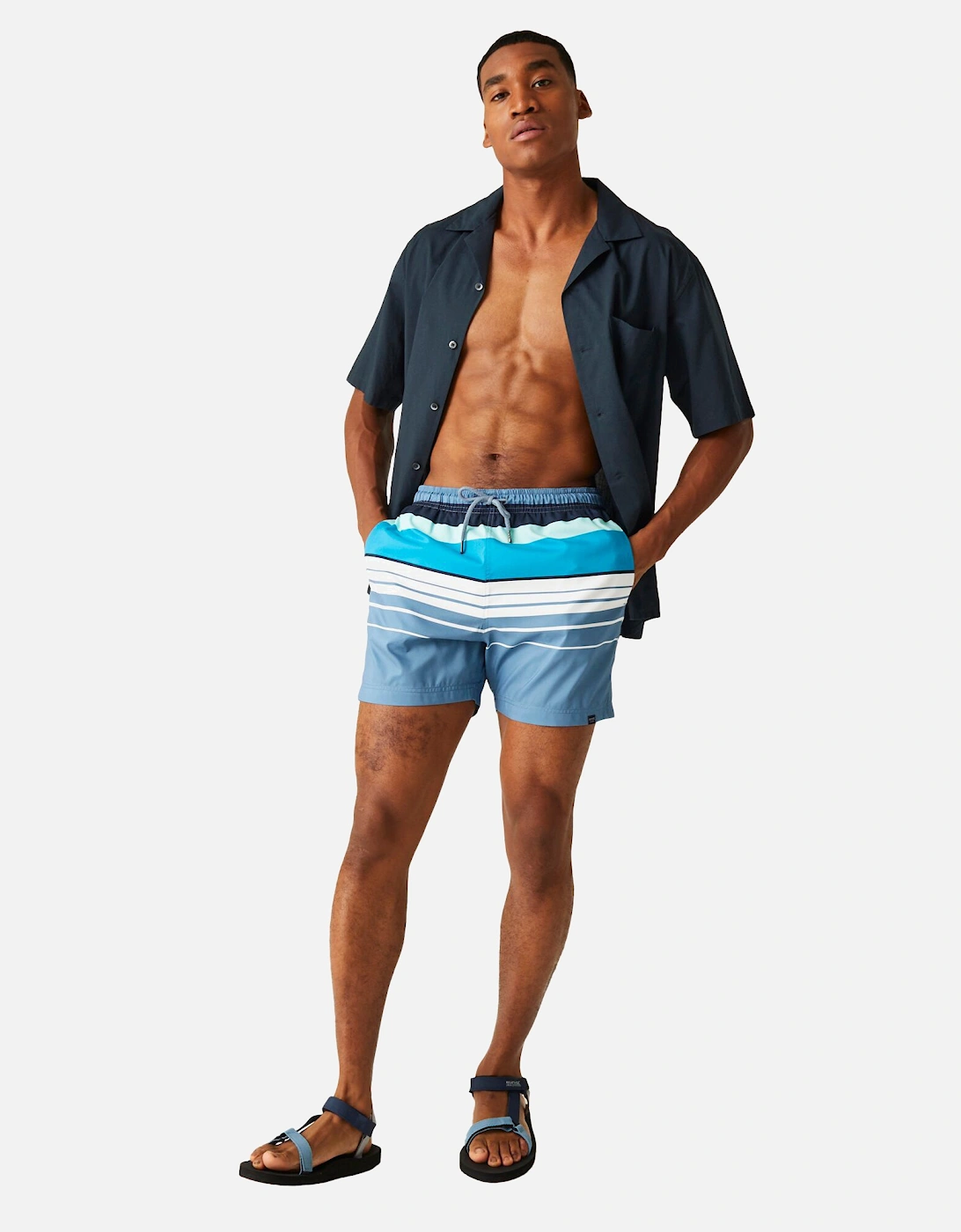 Mens Loras Striped Swim Shorts