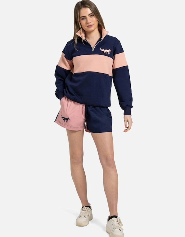 Burford Quarter Zip Navy/Pink