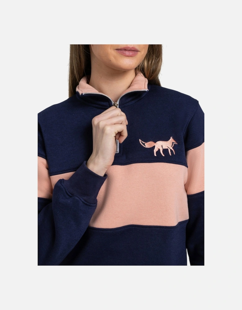 Burford Quarter Zip Navy/Pink