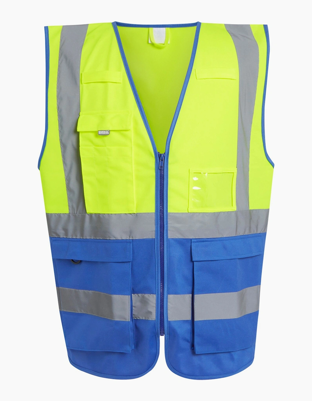Men's Regatta Professional Mens Hi-Vis Vest - Yellow Royal Blue - Size: 3XL