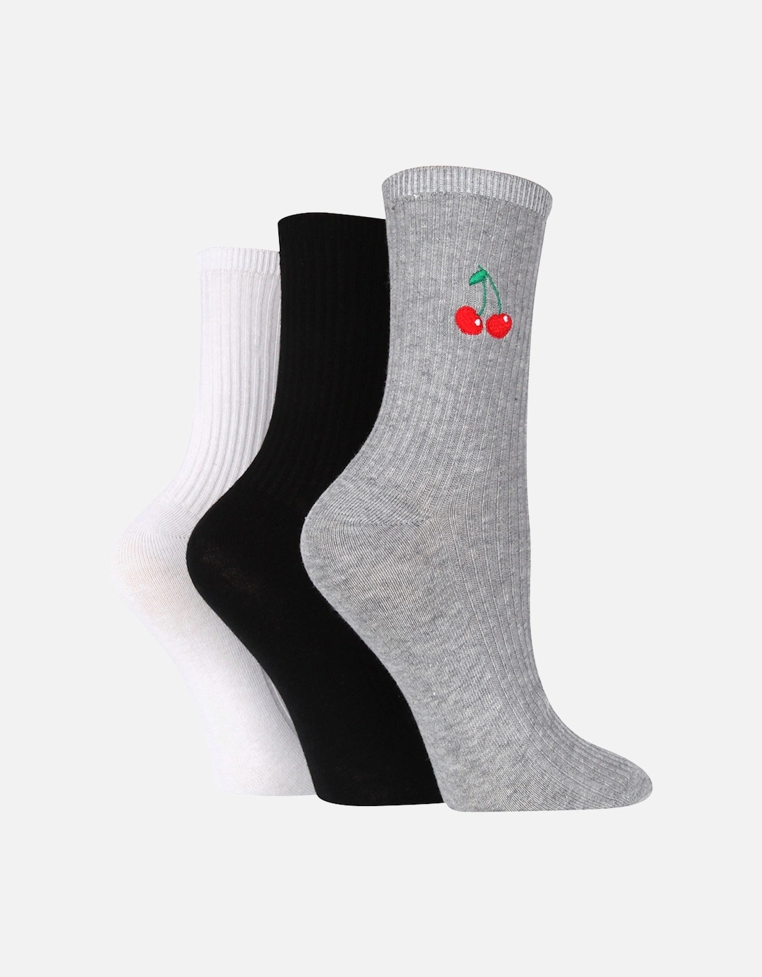 3 PAIR SOCKSHOP LADIES RIB LEISURE SOCKS, 2 of 1