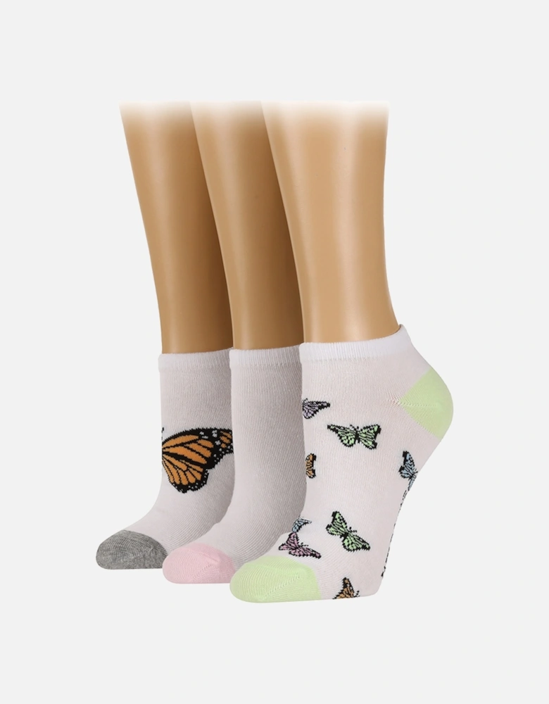 3PK 4-8 LADIES SOCKS 3PK TRAINERBUTTERFLIES