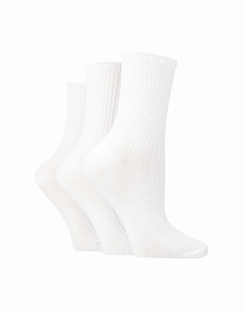 3 PAIR SOCKSHOP LADIES RIB LEISURE SOCKS