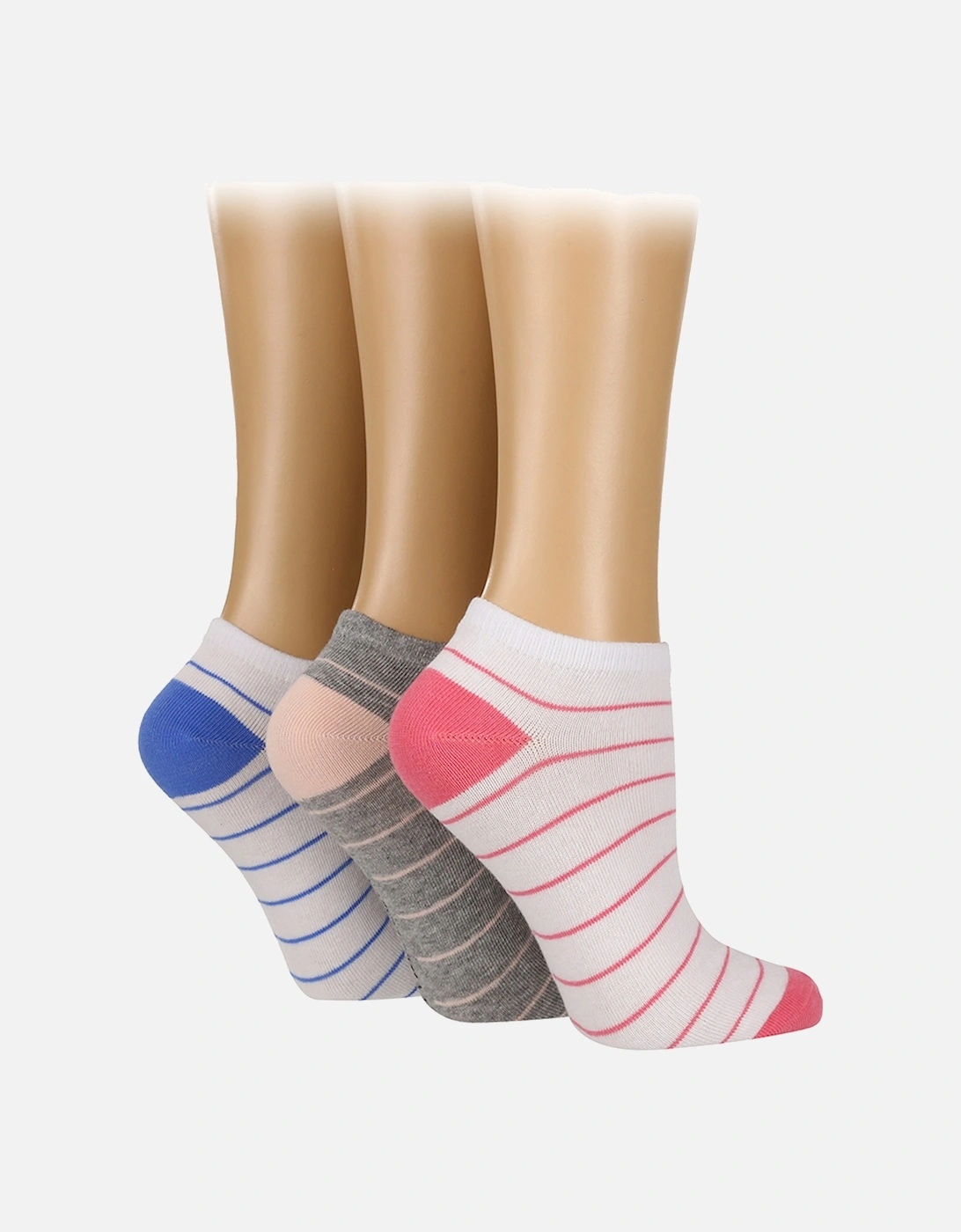 3 PAIR SOCKSHOP LADIES TRAINER SOCKS WITH STRIPES, 2 of 1