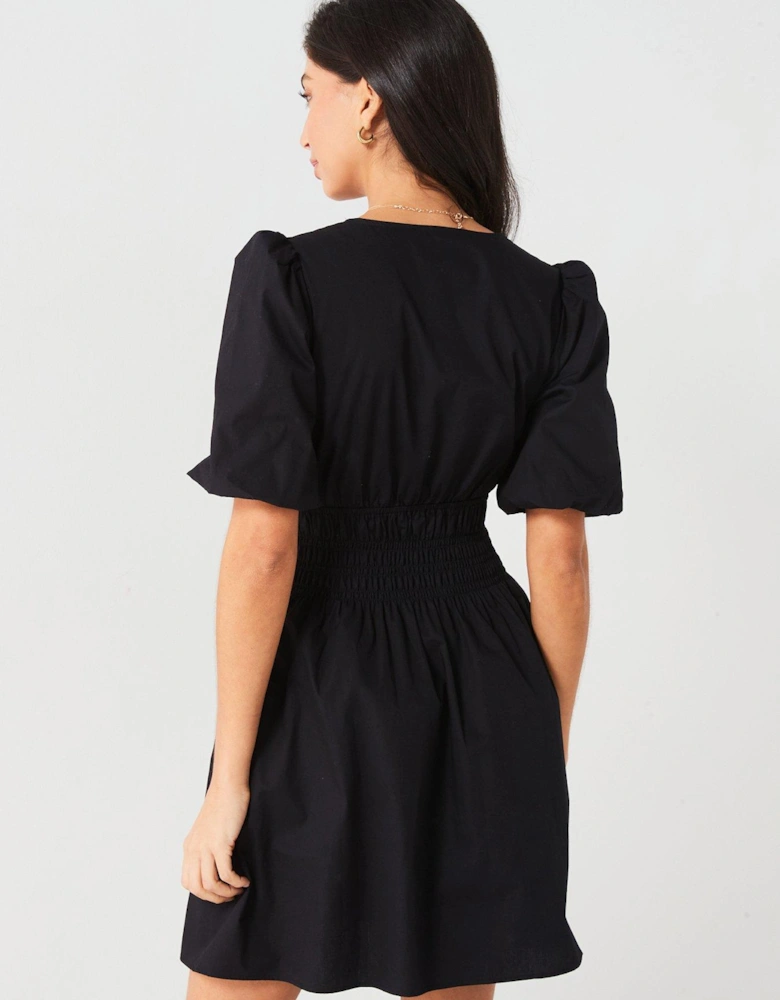 Short Sleeve Cotton Mini Dress