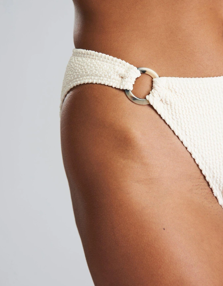 Crinkle Textured Brief With Ring Decal - Off White