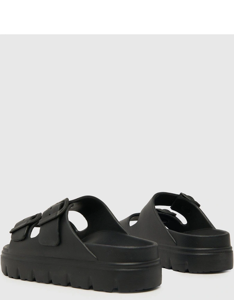 Tilda Double Strap Footbed Sandal - Black