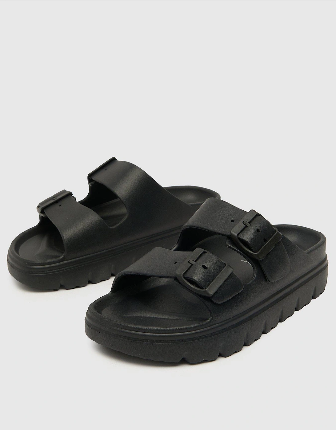 Tilda Double Strap Footbed Sandal - Black