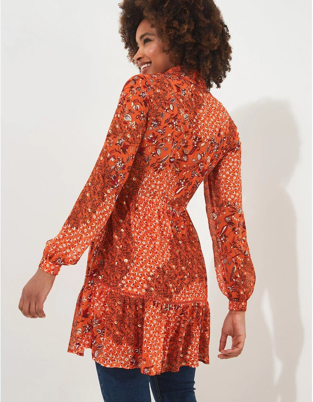 Golden Sunset Tunic Dress - Orange