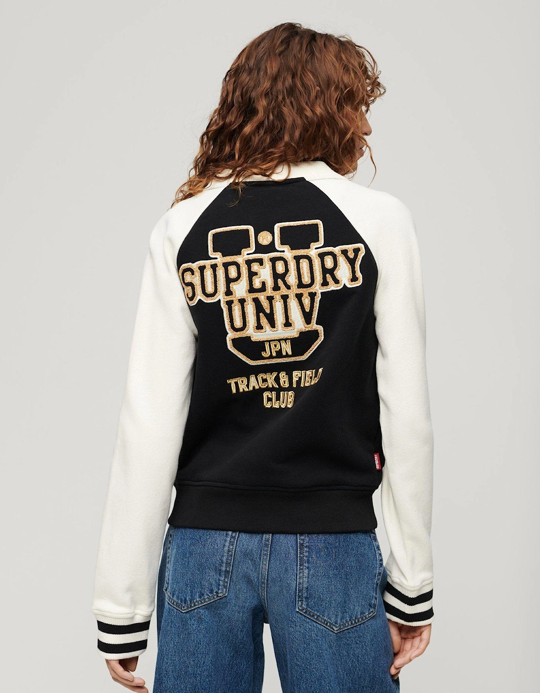 College Graphic Jersey Bomber - Black