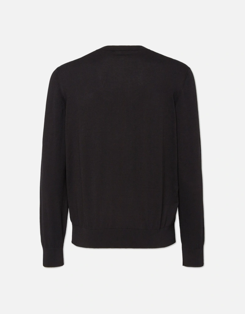 Plate Branding Wool Sweater Black