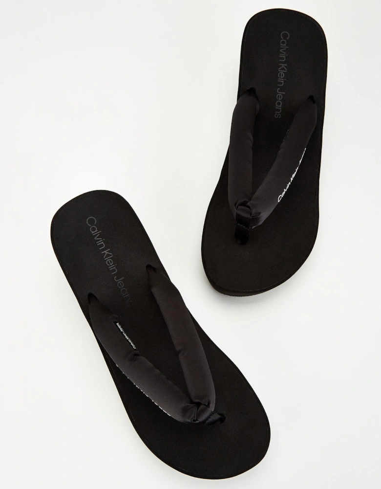 Padded Wedge Sandal - Black