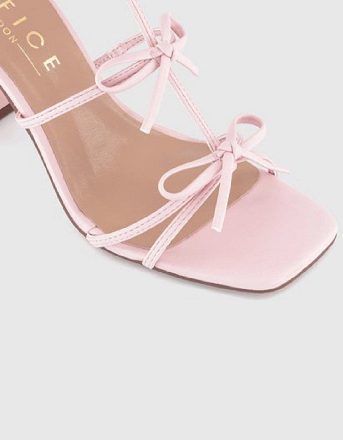 Bow Front Henley Heel Sandal - Pale Pink