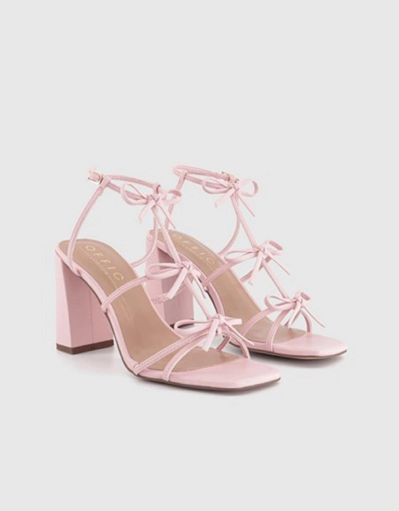 Bow Front Henley Heel Sandal - Pale Pink