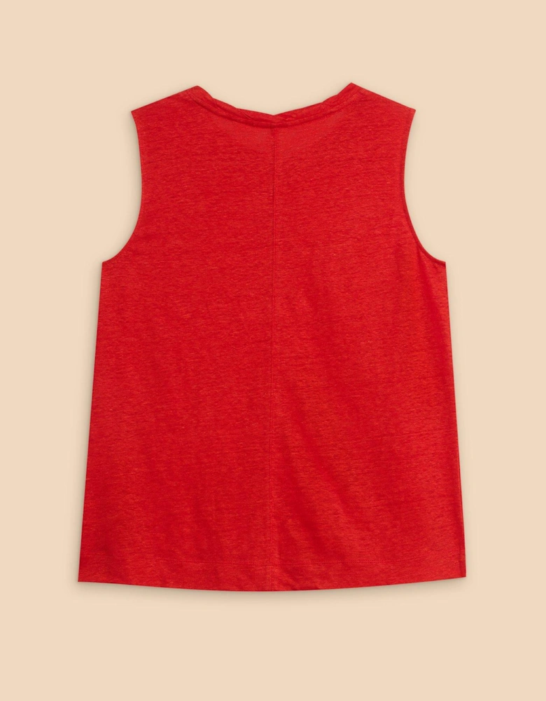 Rylee Linen Vest - Red
