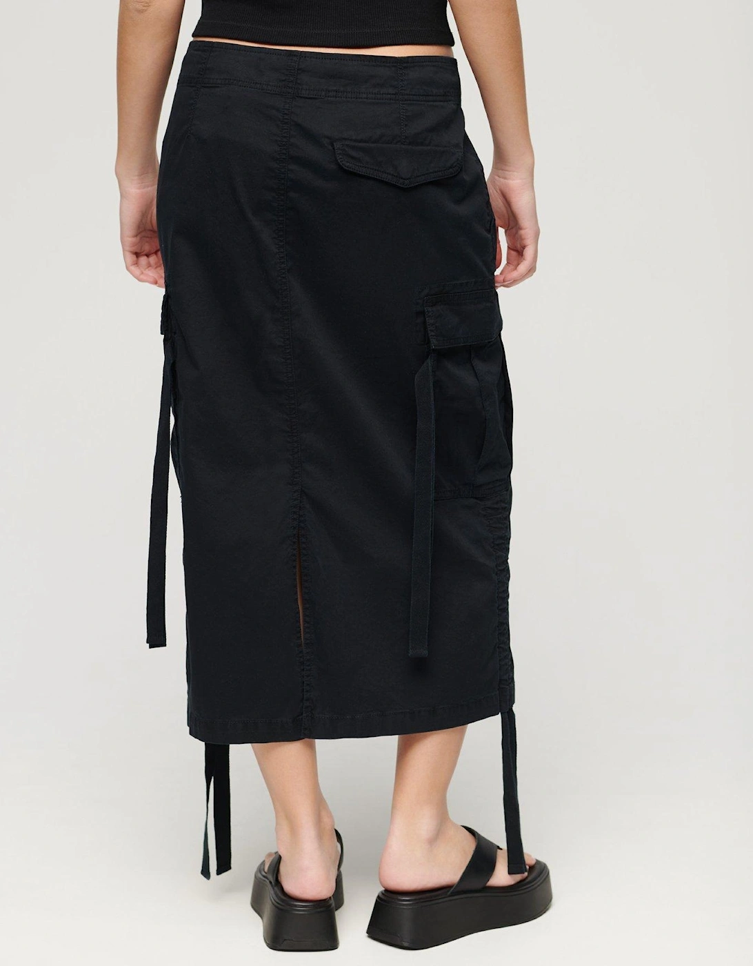 Cargo Midi Skirt - Black