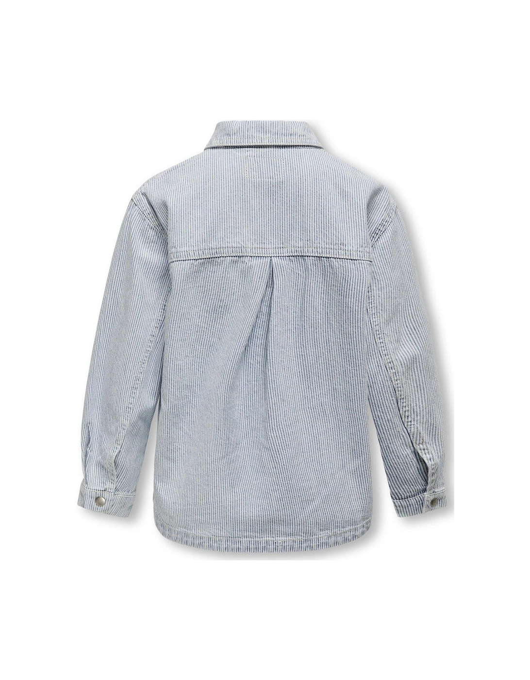 Girls Stripe Pocket Denim Coord Jacket - Light Blue Denim