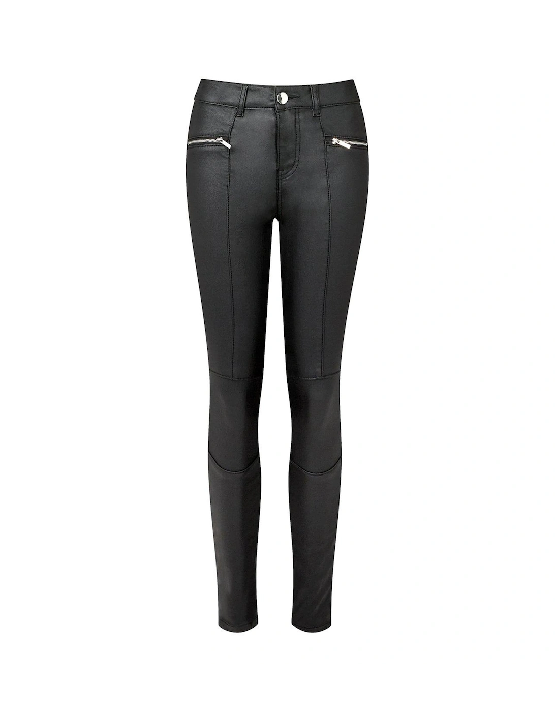 Rock Chick Leather Look Trousers - Black