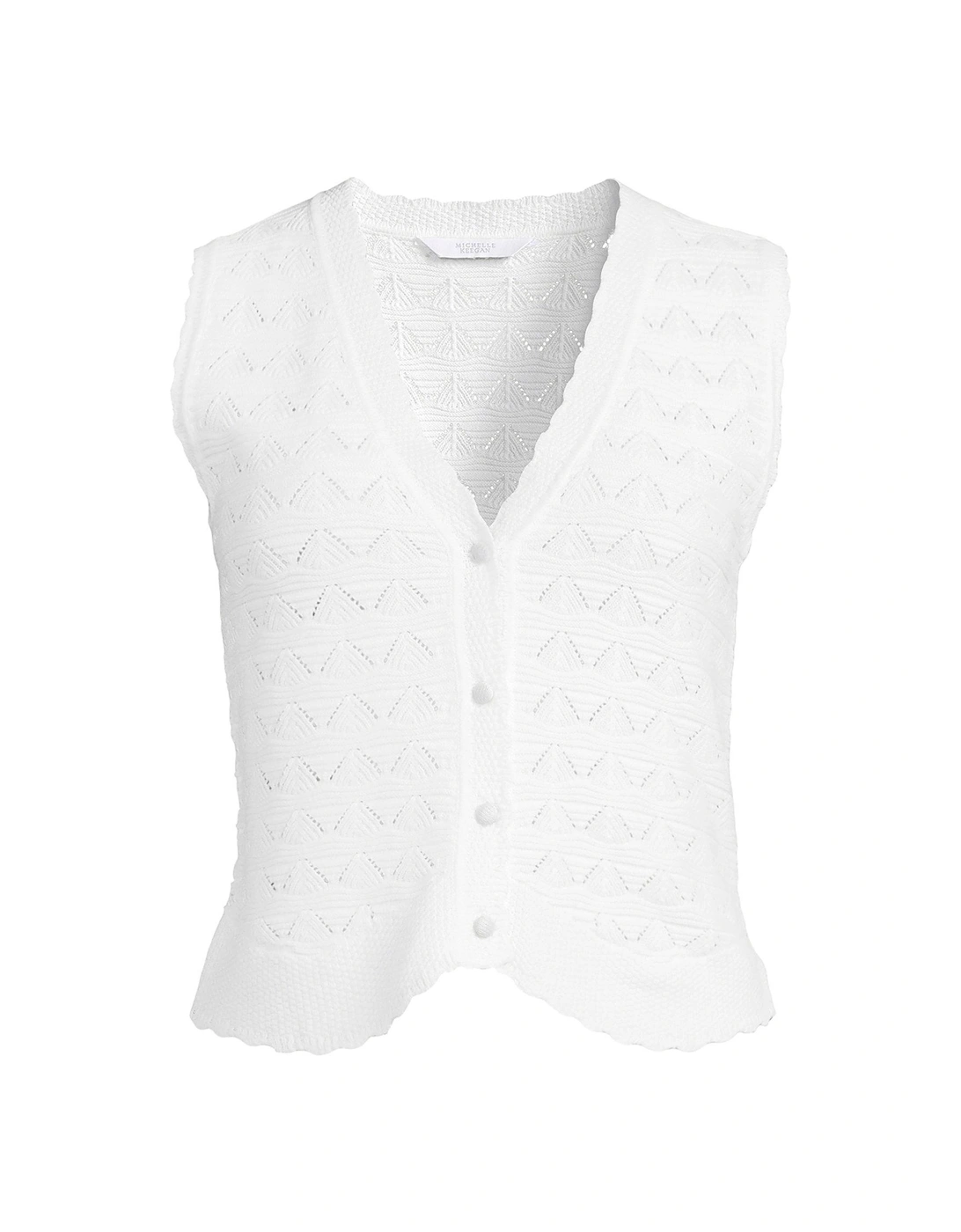 Knitted Co-ord Waistcoat - White 